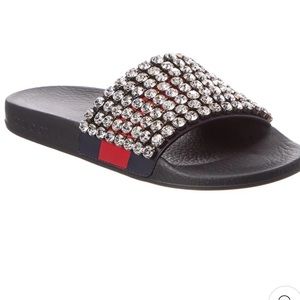 SOLD !!  GUCCI CRYSTAL
RUBBER SLIDE